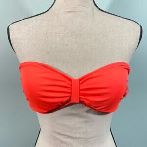 Victoria's Secret PINK Bright Orange Bandaeu Bikini Top Size M NWT